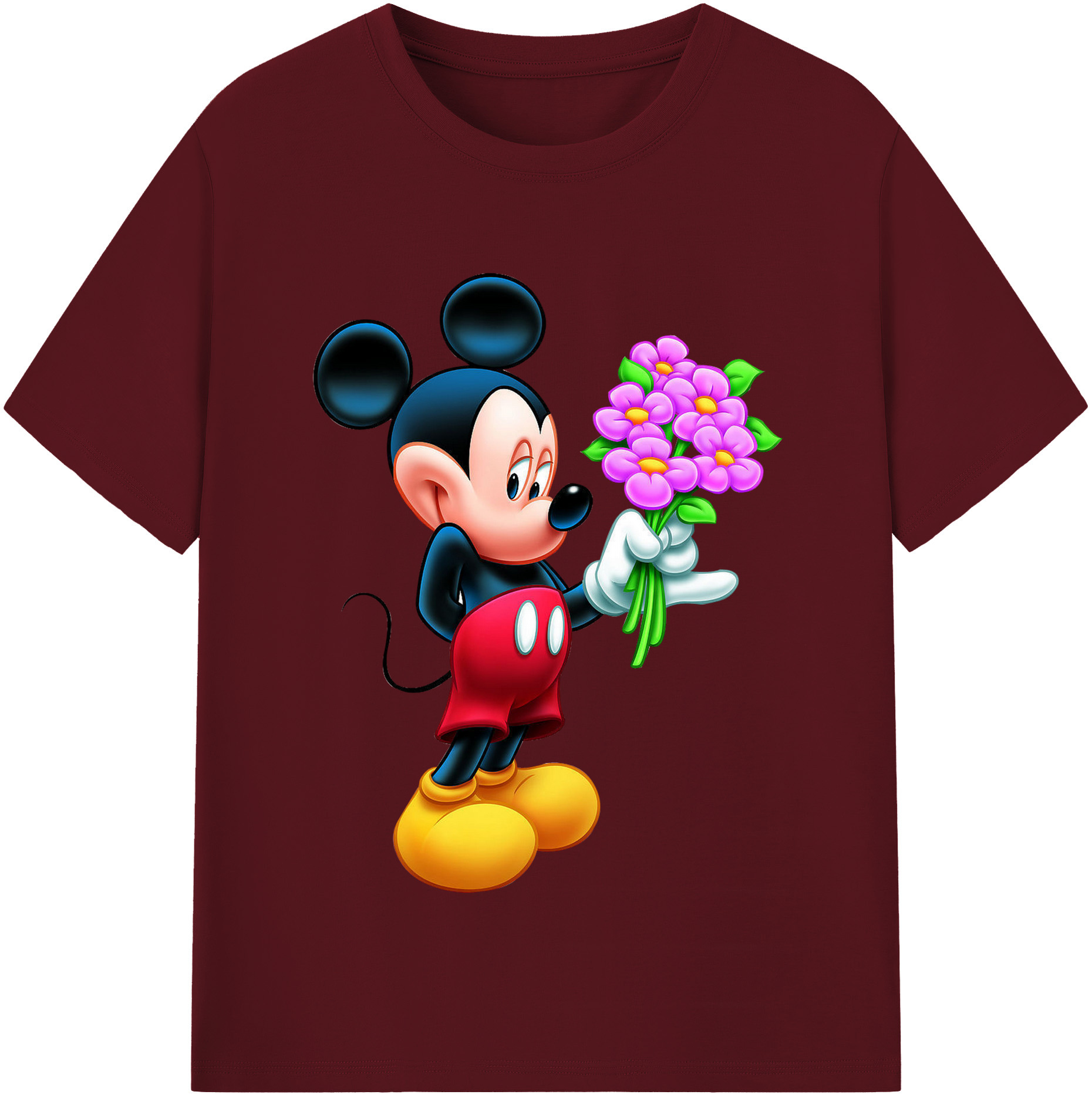（画像用） ミッキーマウス Mickey Mouse 綿100％半袖Tシャツ（フロントプリント）